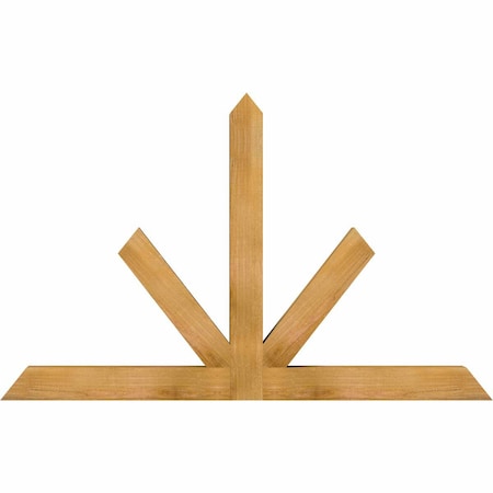 Ekena Millwork Saratoga Rough Sawn Timber Gable Bracket, Western Red Cedar, 60"W x 38"H x 4"D x 4"F, 15/12 Pitch GBW060X38X0404SAR00RWR